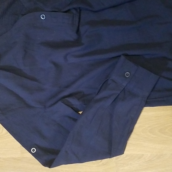 Hotouch dark blue long sleeve pullover v neck blouse size small NWT - Picture 8 of 8